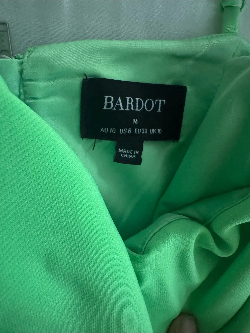 Bardot Neon Green Strappy Corset Mini Dress